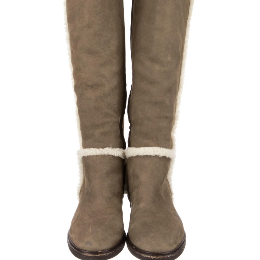 AUTHENTIC FENDI SUEDE/ SHEARLING KNEE BOOTS! SZ 10